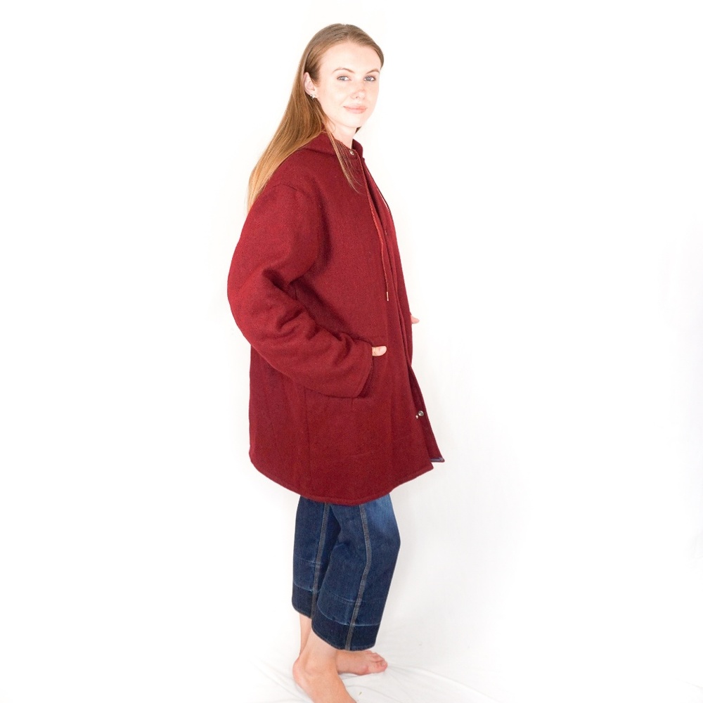 29. VINTAGE Cherry Grove Fire Dept. Red Lined Coat - Picture 3 of 7